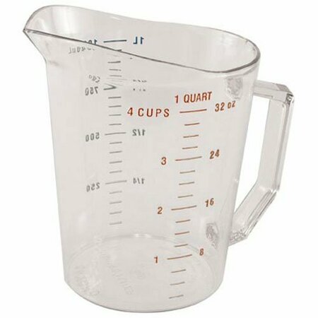 RUBBERMAID Cup, Measuring, 1Qt , Clear Plastic RBMD3216